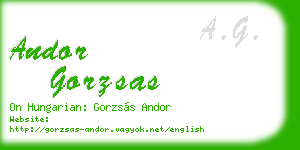 andor gorzsas business card